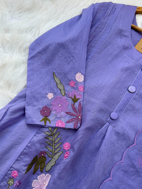 ✨ Mul Chanderi Embroidered Anarkali Set ✨