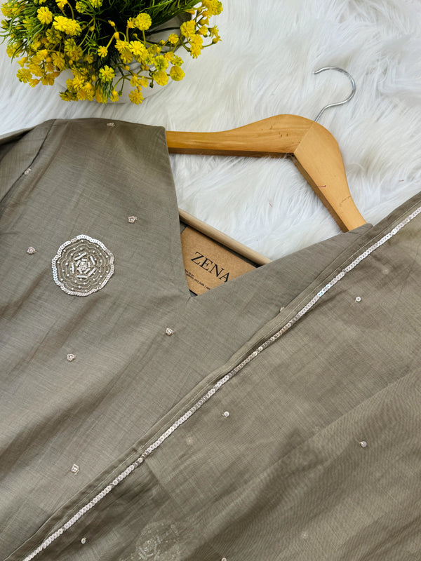 ✨ Premium Mul Chanderi Embroidered Kurti Set ✨