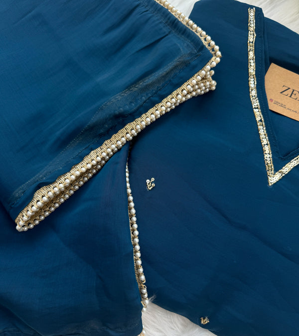 ✨ Mul Chanderi Hand Detailed Anarkali Set ✨