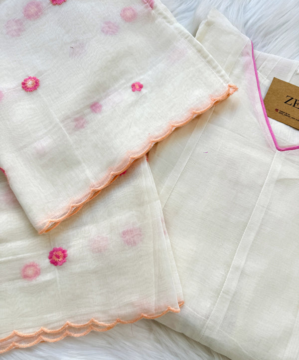 ✨ Premium Mul Chanderi Embroidered Anarkali Set ✨