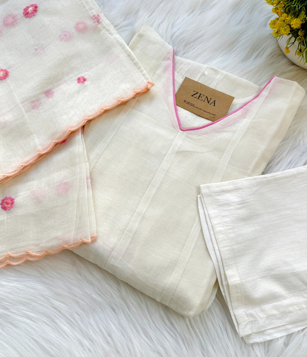 ✨ Premium Mul Chanderi Embroidered Anarkali Set ✨