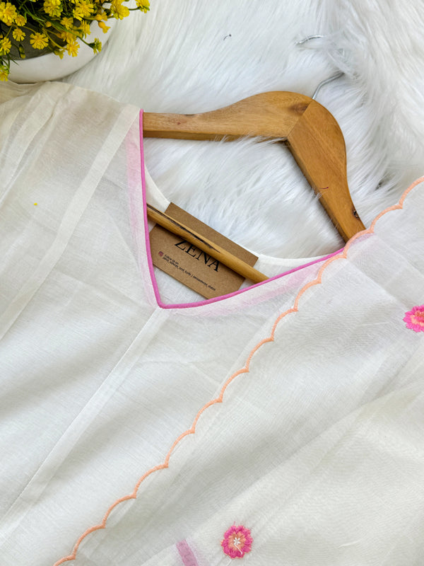 ✨ Premium Mul Chanderi Embroidered Anarkali Set ✨