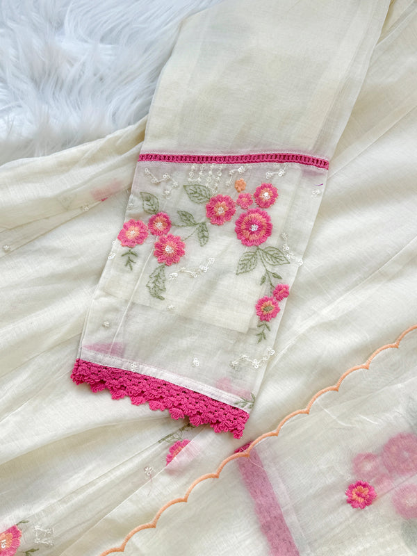 ✨ Premium Mul Chanderi Embroidered Anarkali Set ✨