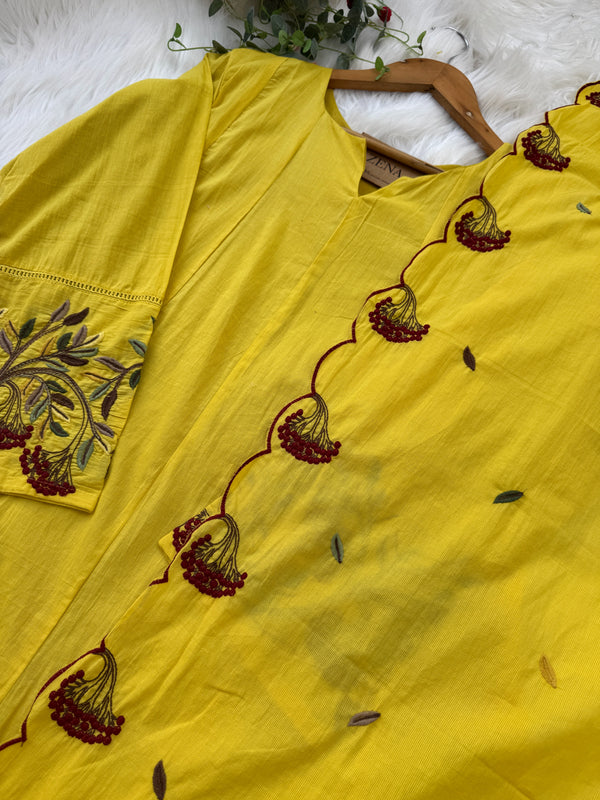 ✨ Pure Mul Cotton Embroidered Anarkali Set ✨