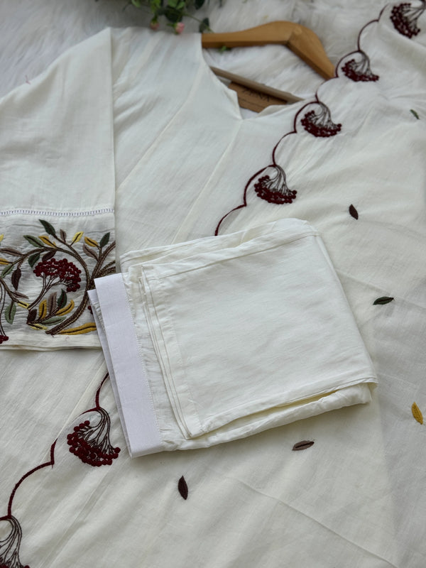 ✨ Pure Mul Cotton Embroidered Anarkali Set ✨