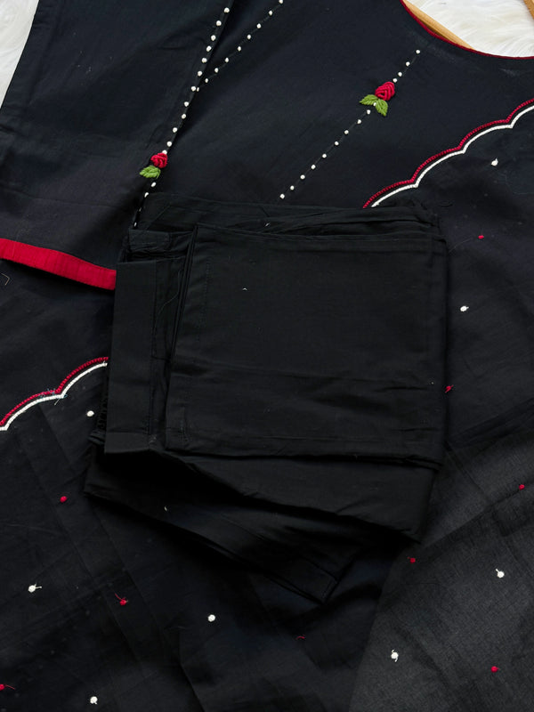 ✨ Pure Cotton French Knot Anarkali Set ✨