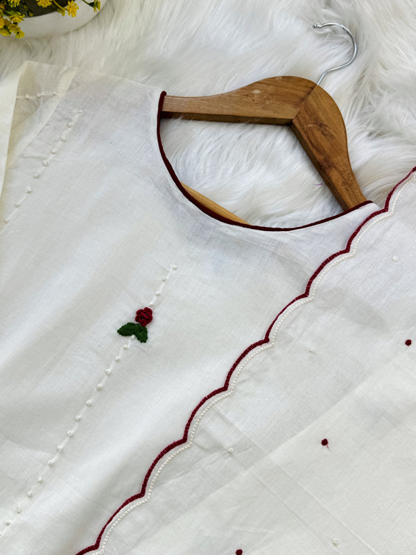 ✨ Pure Cotton French Knot Anarkali Set ✨