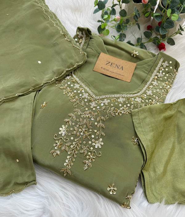 ✨ Premium Pure Silk Handwork Party Wear Suit ✨