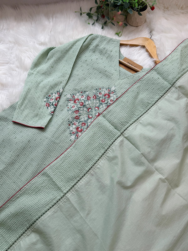 ✨ Pure Cotton Embroidered Kurti Set ✨