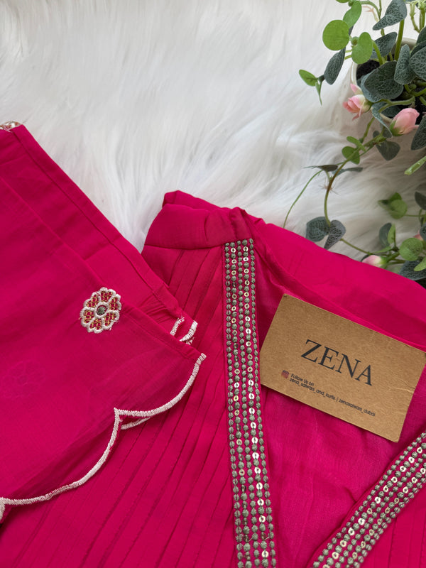 ✨ Mul Chanderi Embroidered Anarkali Set ✨