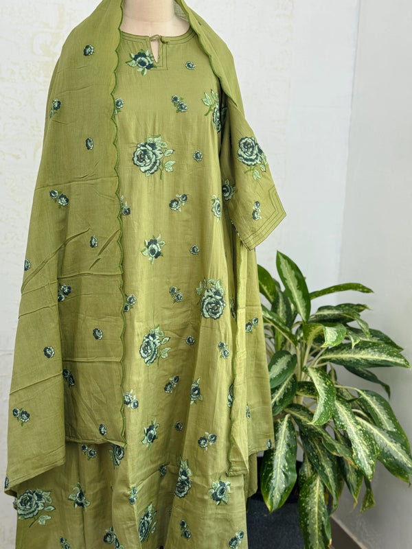 ✨ Pure Cotton Embroidered Kurti Set ✨