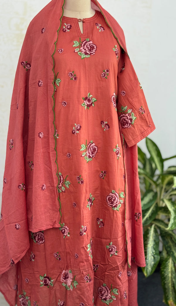 ✨ Pure Cotton Embroidered Kurti Set ✨