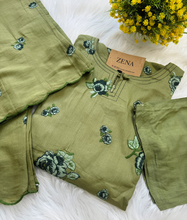 ✨ Pure Cotton Embroidered Kurti Set ✨