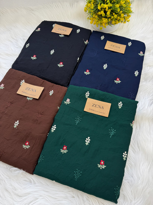 ✨ Mul Chanderi Unstitched Suit with Embroidery Buttis ✨