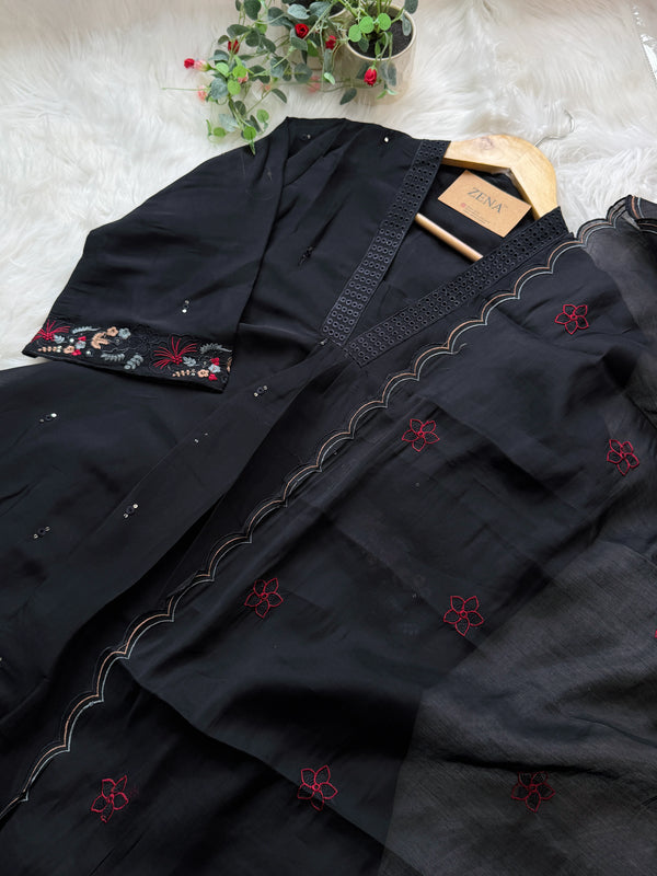 ✨ Glass Chanderi Anarkali Set ✨