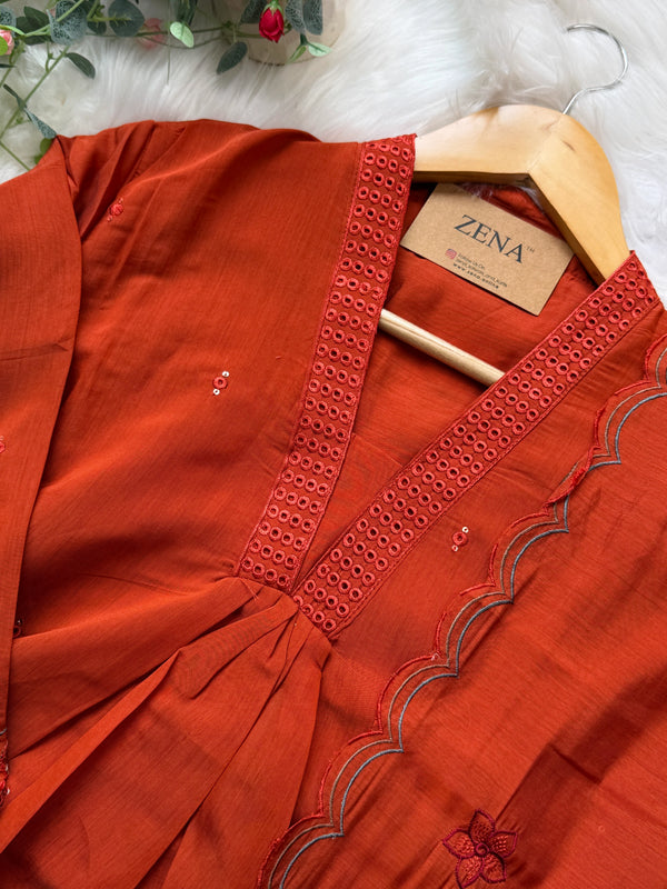 ✨ Glass Chanderi Anarkali Set ✨