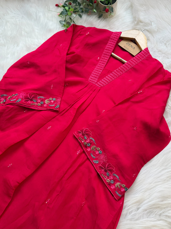 ✨ Glass Chanderi Anarkali Set ✨