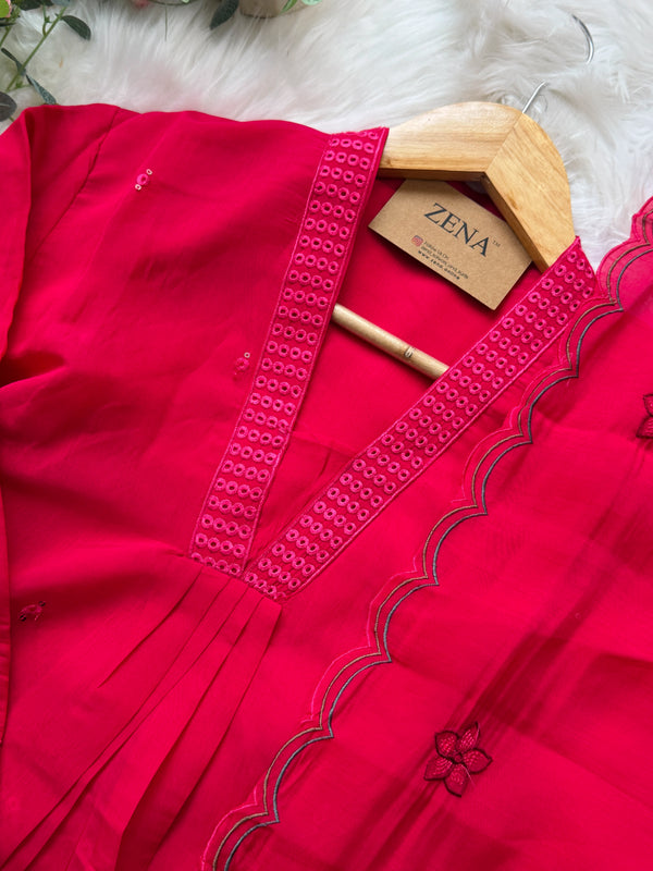 ✨ Glass Chanderi Anarkali Set ✨