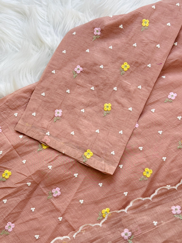 ✨ Pure Mul Chanderi Embroidered Kurti Set ✨