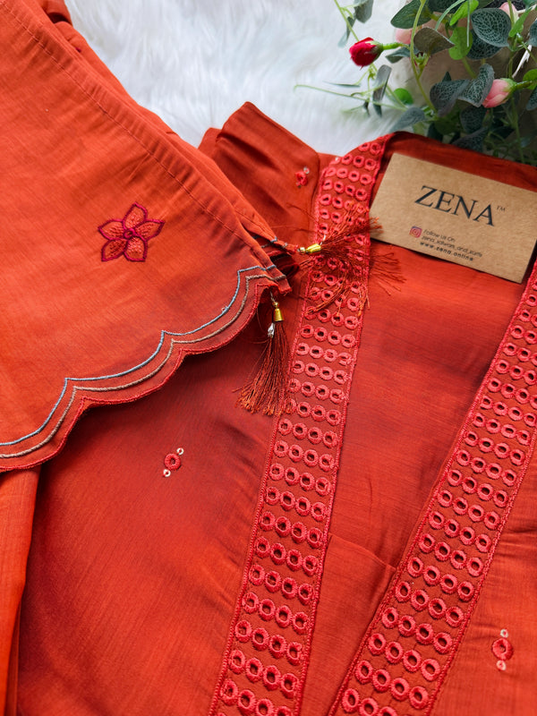 ✨ Glass Chanderi Anarkali Set ✨