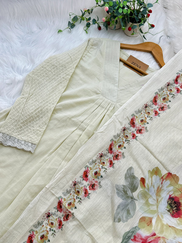 ✨ Mul Cotton Embroidered Kurti Set ✨