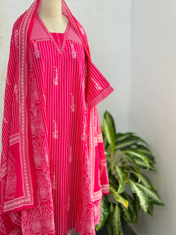 ✨ Pure Cotton Hand Detailed Kurti Set ✨
