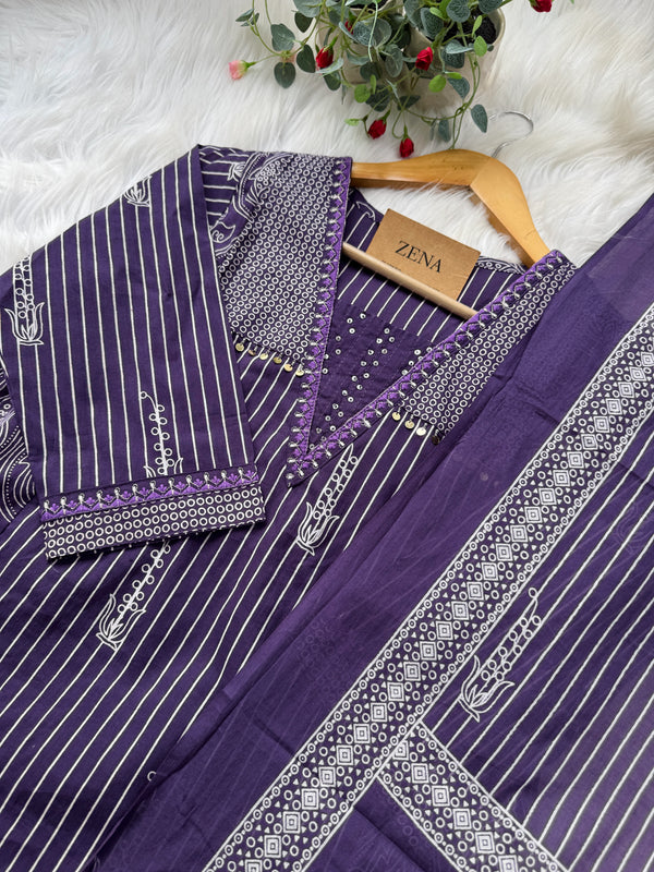✨ Pure Cotton Hand Detailed Kurti Set ✨