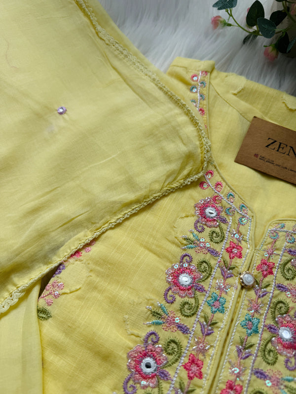 ✨ Premium Mul Cotton Embroidered Kurti Set ✨