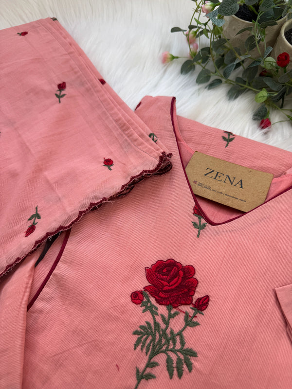 ✨ Pure Cotton Embroidered Anarkali Set ✨