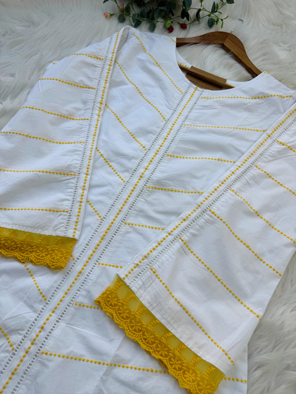 ✨ Pure Cotton Embroidered Anarkali Set ✨