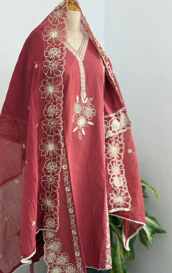 ✨ Pure Cotton Embroidered Kurti Set ✨