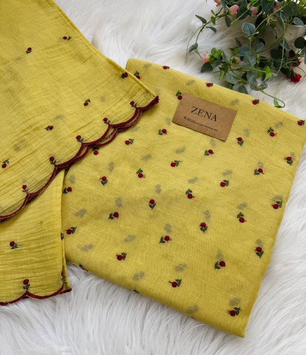 Mul Chanderi Embroidered Unstitched Suit – Redefining Ethnic Elegance