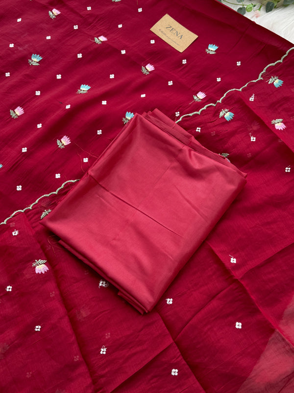 ✨ Malai Chanderi Unstitched Suit ✨