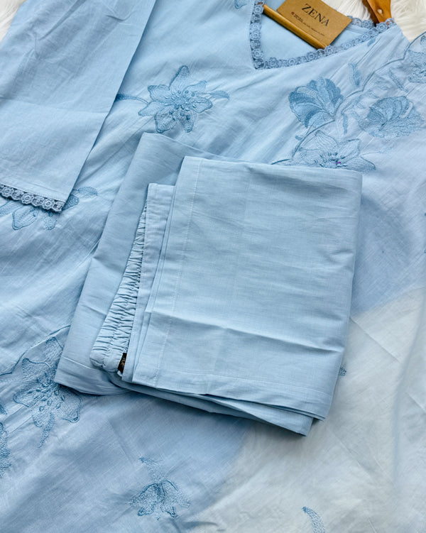 ✨ Pure Mul Cotton Embroidered Kurti Set ✨