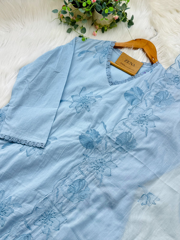 ✨ Pure Mul Cotton Embroidered Kurti Set ✨