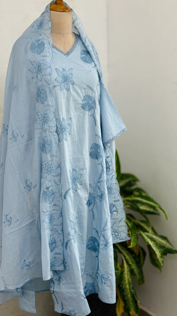 ✨ Pure Mul Cotton Embroidered Kurti Set ✨