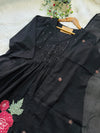 ✨ Pure Cotton Hand Detailed Anarkali Set – Appliqué Work ✨