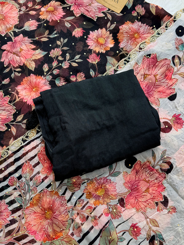 ✨ Premium Viscose Organza Unstitched Suit ✨