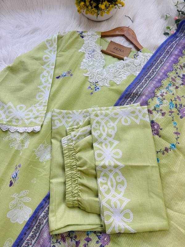 ✨ Pakistani Embroidered Cotton Kurti Set ✨