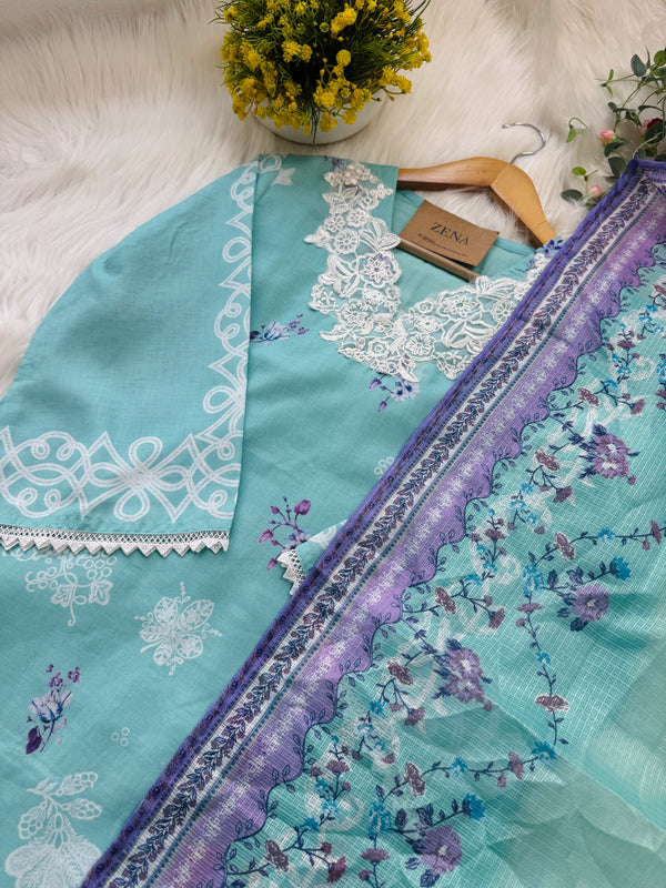 ✨ Pakistani Embroidered Cotton Kurti Set ✨