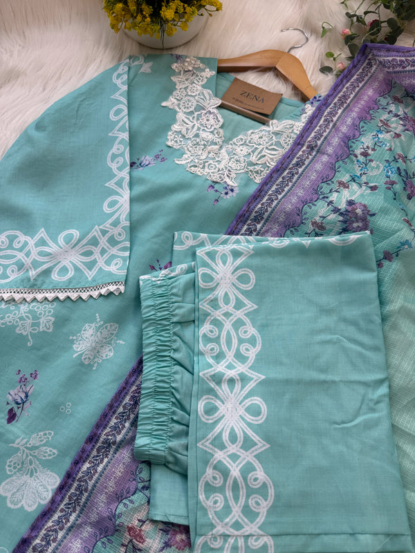 ✨ Pakistani Embroidered Cotton Kurti Set ✨