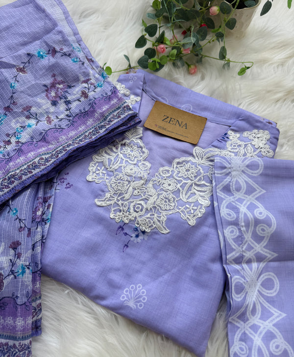 ✨ Pakistani Embroidered Cotton Kurti Set ✨