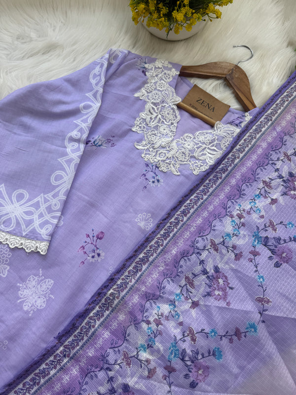 ✨ Pakistani Embroidered Cotton Kurti Set ✨