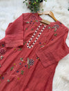 ✨ Premium Mul Chanderi Embroidered Kurti Set ✨