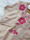 ✨ Roman Silk Appliqué Work A-Line Kurti Set ✨