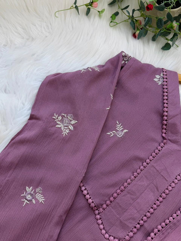 ✨ Premium Crush Rayon Embroidered Anarkali Suit ✨