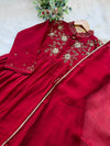 ✨ Glass Chanderi Handwork Anarkali Set ✨