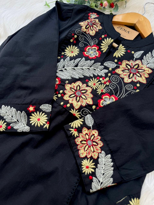 ✨ Pure Cotton Embroidered Kurti Set ✨