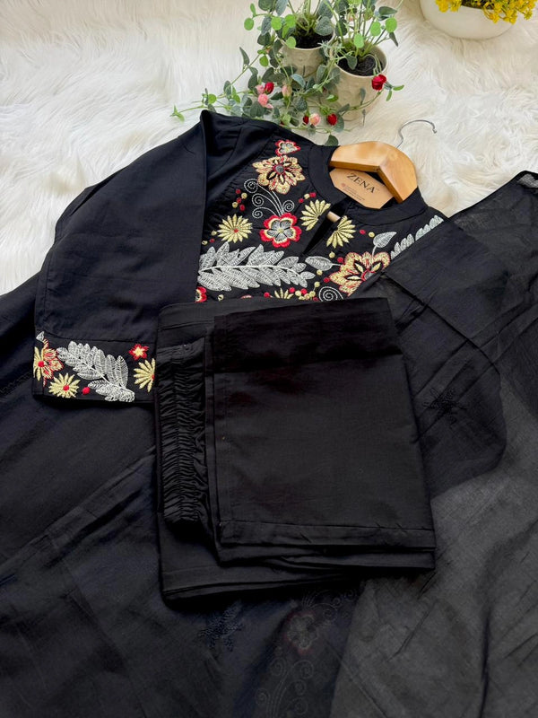 ✨ Pure Cotton Embroidered Kurti Set ✨