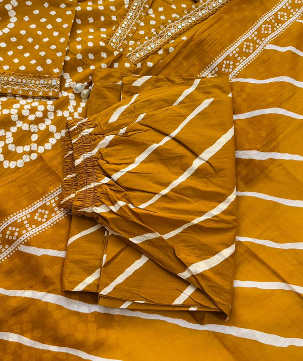 ✨ Pure Cotton Mirror Work Kurti Set with Handwork Details ✨